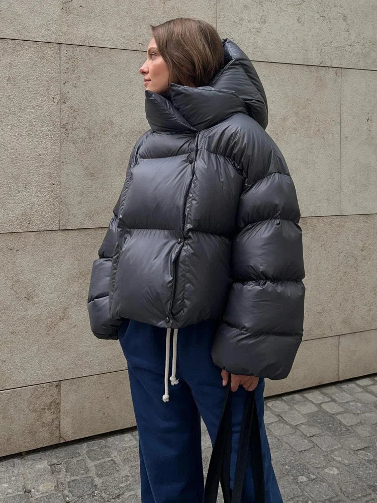 Thick Parkas Long Sleeve Top Autumn Winter Warm Coat ’s Street Hoodies Woman Cotton-padded Jacket