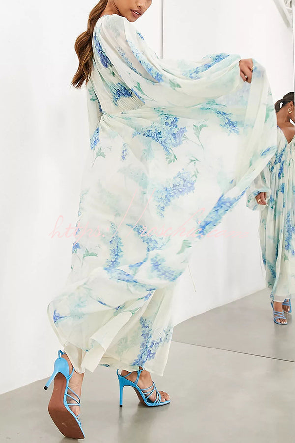 Headed to the Ocean Chiffon Drawstring Waist Maxi Dresses