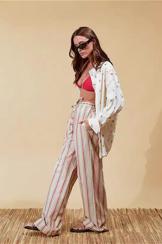 Loose Fit Striped Pants