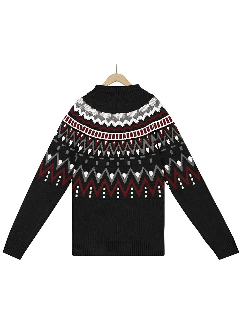 Striped Color Block Turtleneck Sweater