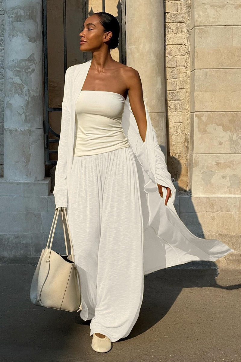 Long Cardigan With Lantern Pants Two Piece Pants Set