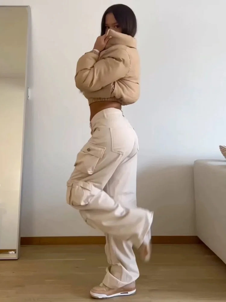 Multiple Pockets Cargo Pants for Loose High Waist Sweatpants ’s Baggy Pant Woman Trousers