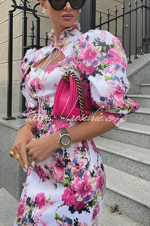 Another Love Song Stand Collar Midi Dress