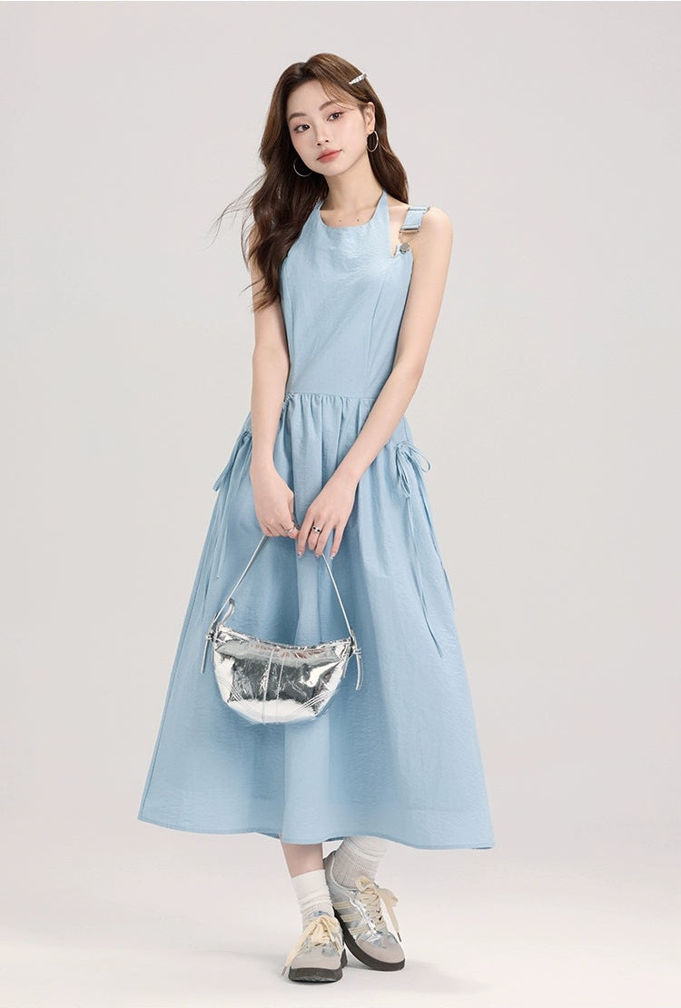 Overall Midi Dress With Side Ties