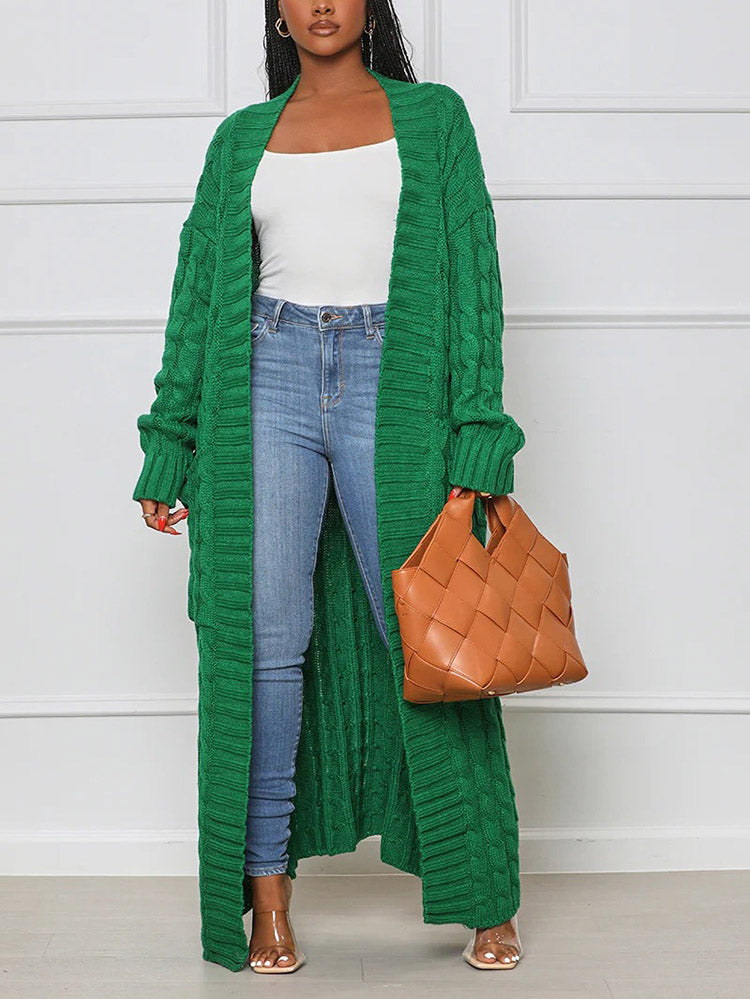 Knitted Graceful Open Front Cardigan