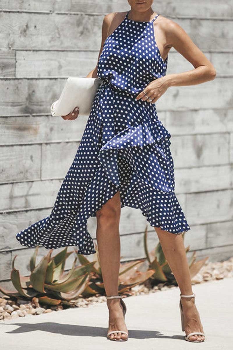 Irregular Polka Dot Dress