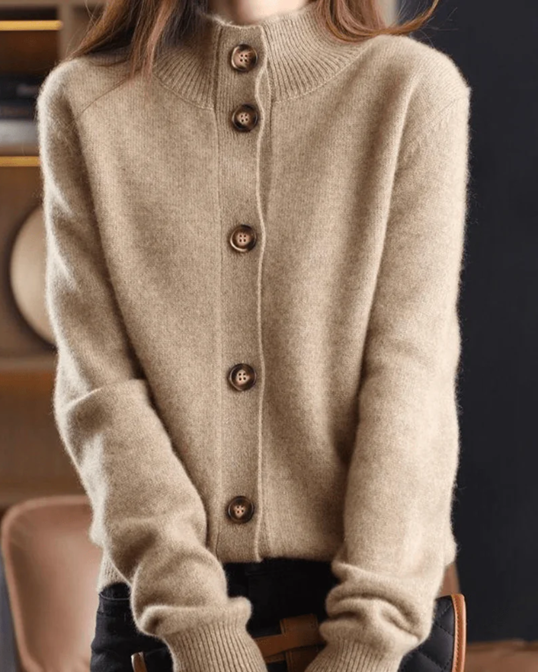 Claire - Retro-style Cashmere Cardigan