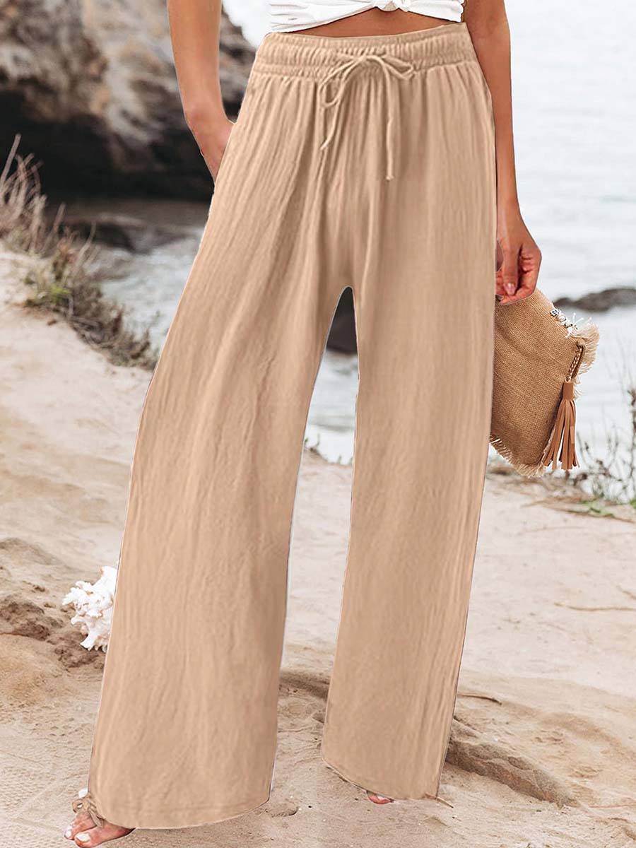 Self-tie Pocketed Pants