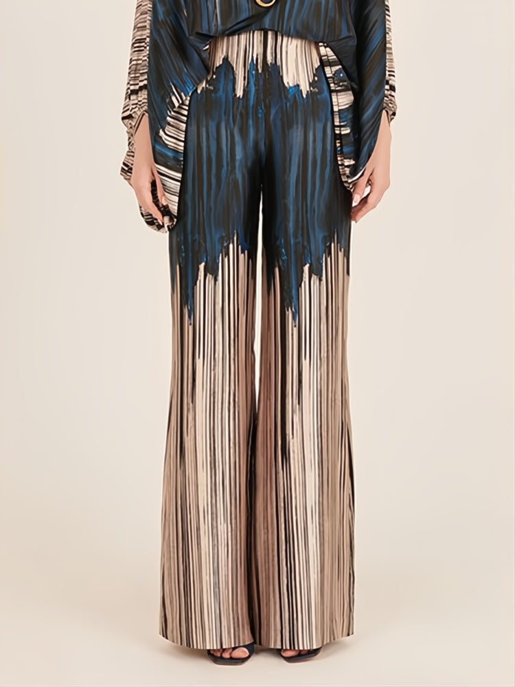 Abstract Waves Two-piece Set - Blue-brown