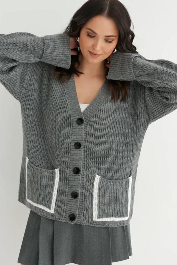 Color Block Pocket Cardigan