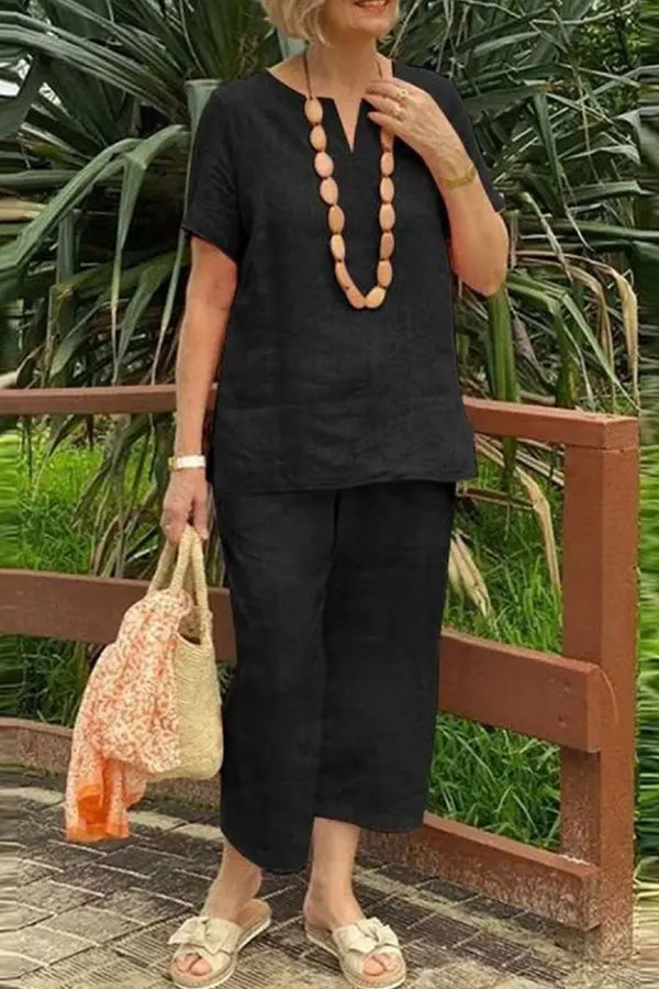 Loose Color Shirt Pants Set