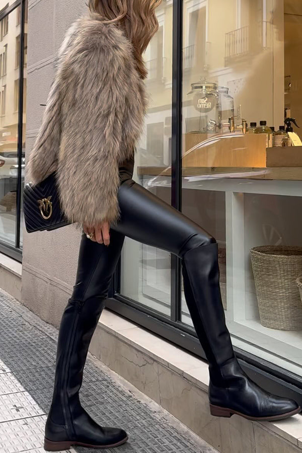 Pants Small Leg Pu Leather Pants