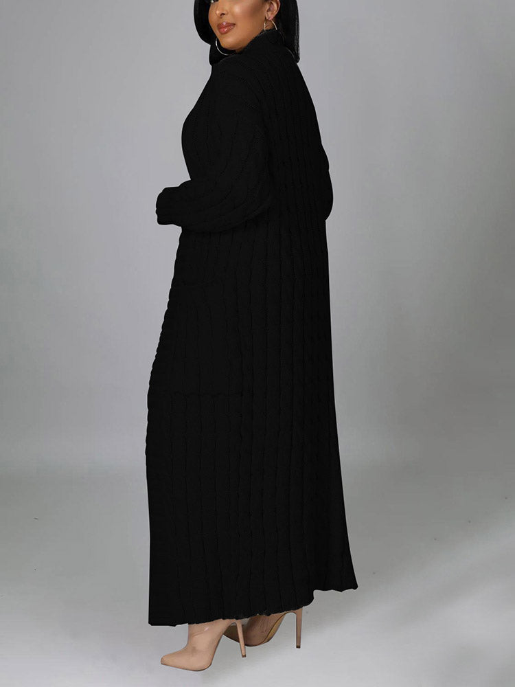 Knitted Graceful Open Front Cardigan