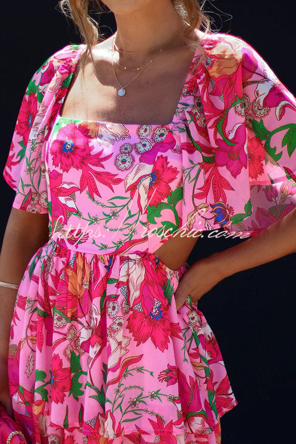 It's All Special Cutout Waist Tiered Midi Dress