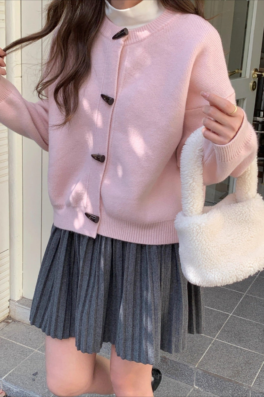 Retro Toggle-button Loose Short Knit Cardigan