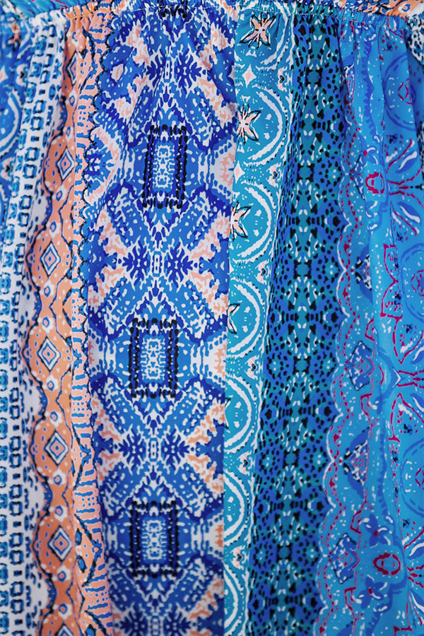 Stroll the Beach Colorblock Paisley Printed Cami Maxi Dress