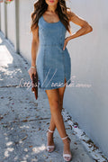 Color High Waist Backless Mini Dress