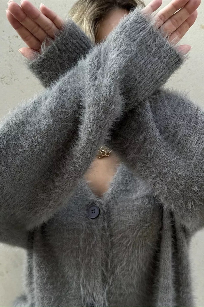 Plush V-neck Cardigan