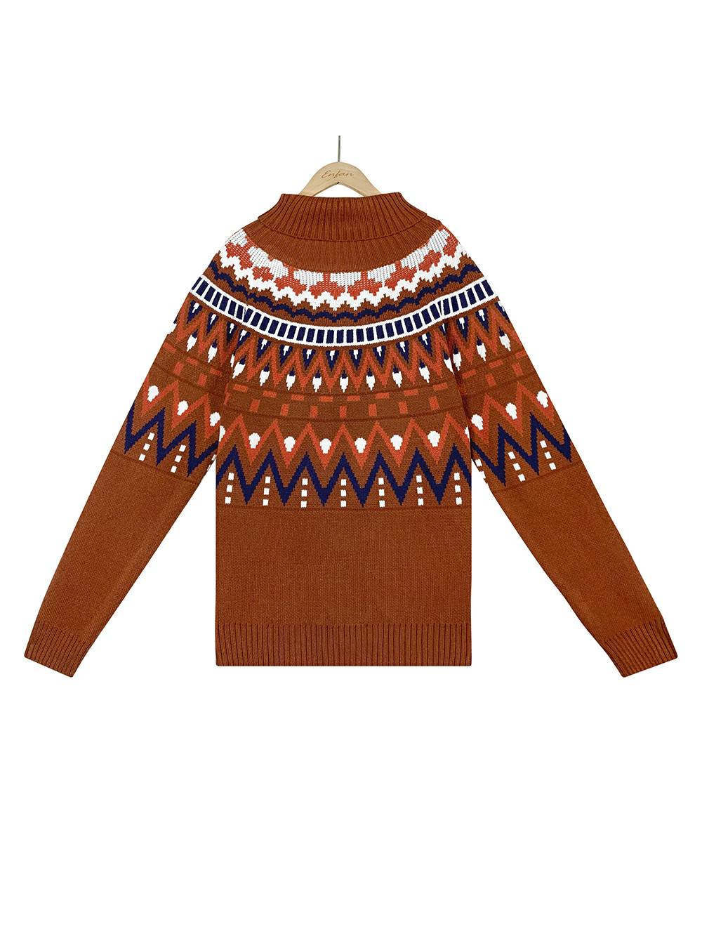 Striped Color Block Turtleneck Sweater