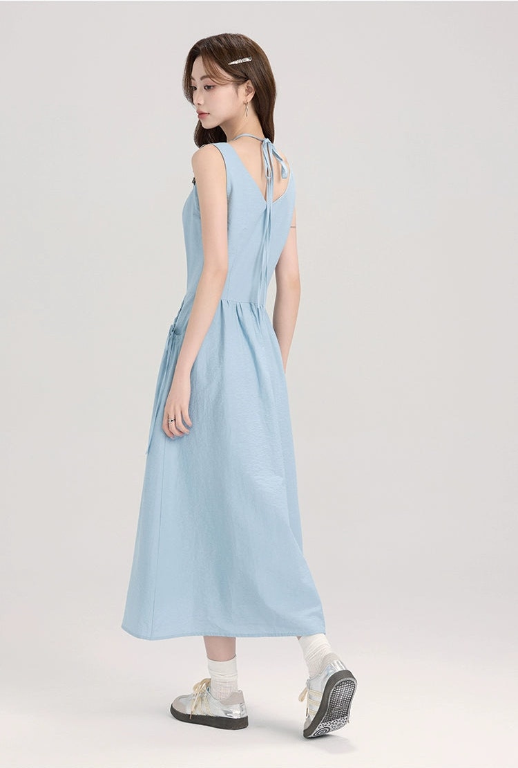 Overall Midi Dress With Side Ties