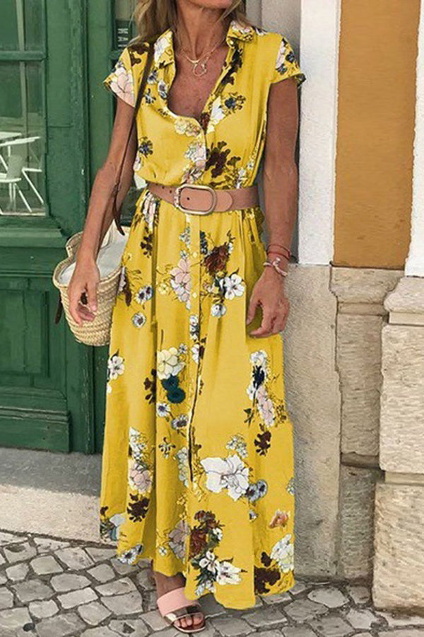 Foxy Lady Shirt Midi Dress ��belt Included��
