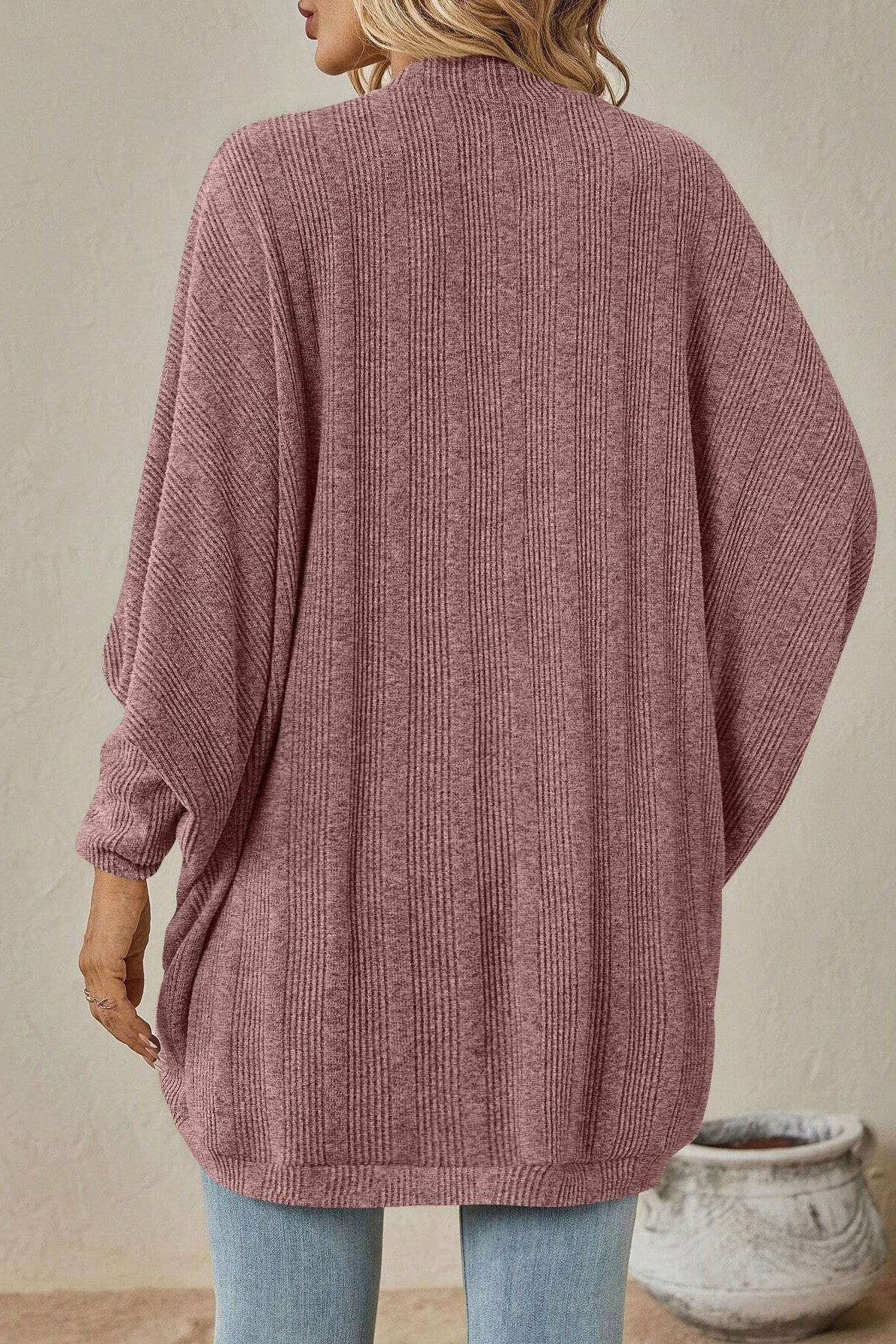 Autumn-winter New Color Midi Knit Cardigan