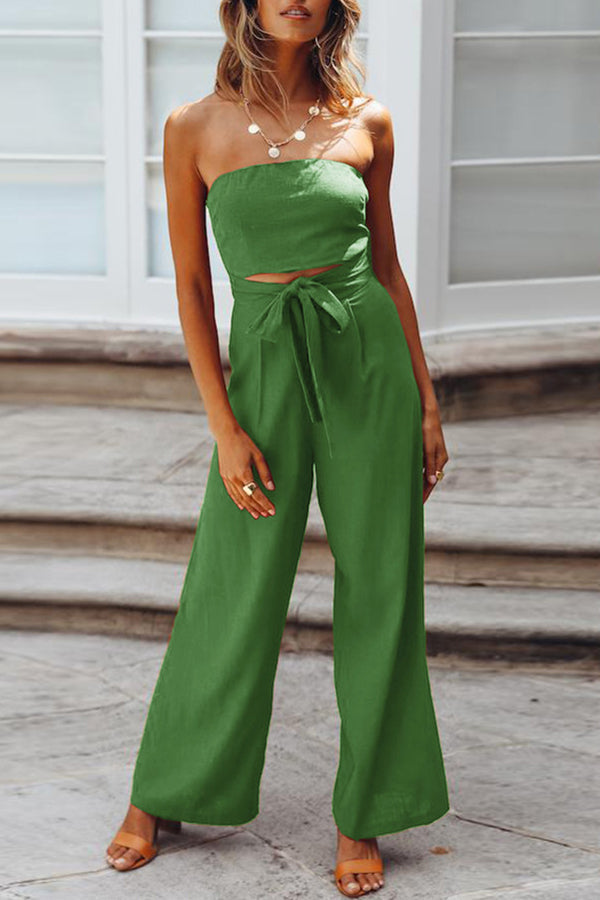 Summer Tube Top Strapless Jumpsuit