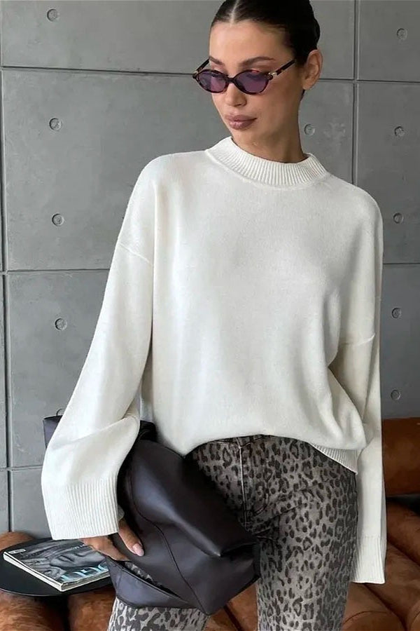 Oversized Crewneck Knit Sweater