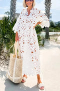 I Belong Here Eyelet Lace Cover Up Beach Midi Dress