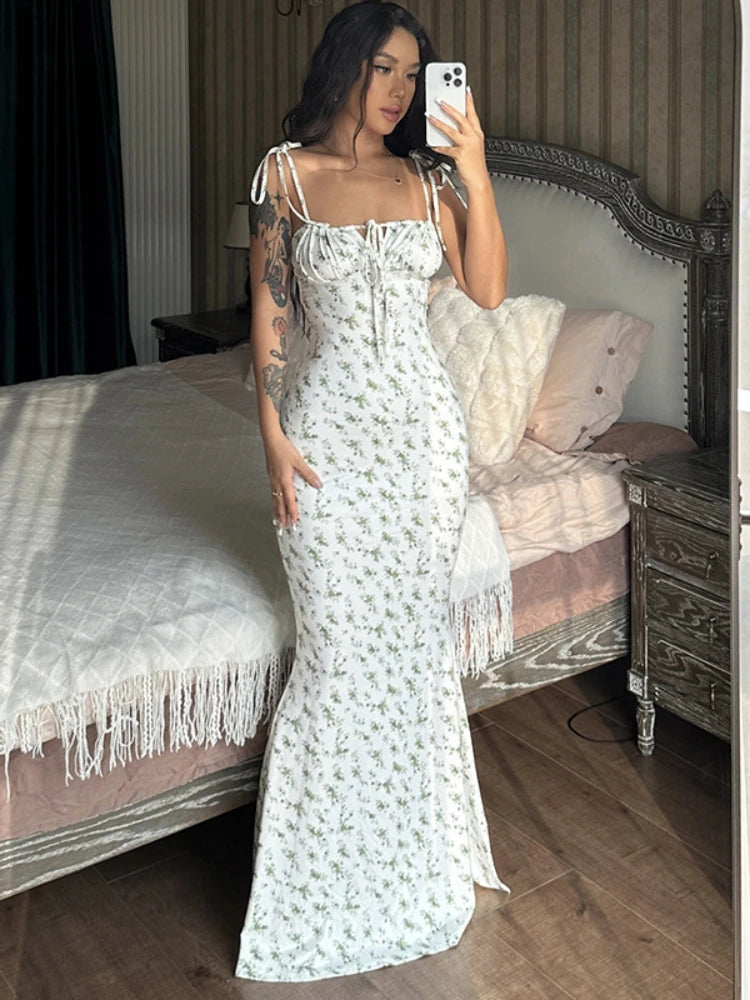 Dress Summer Off Shoulder Lace Up Deep V Neck Dresses Holiday Beach Long Dress Woman