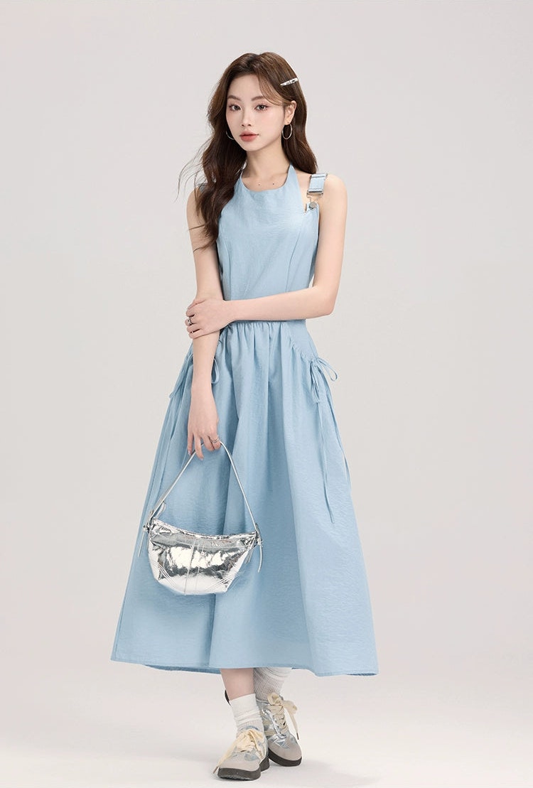 Overall Midi Dress With Side Ties