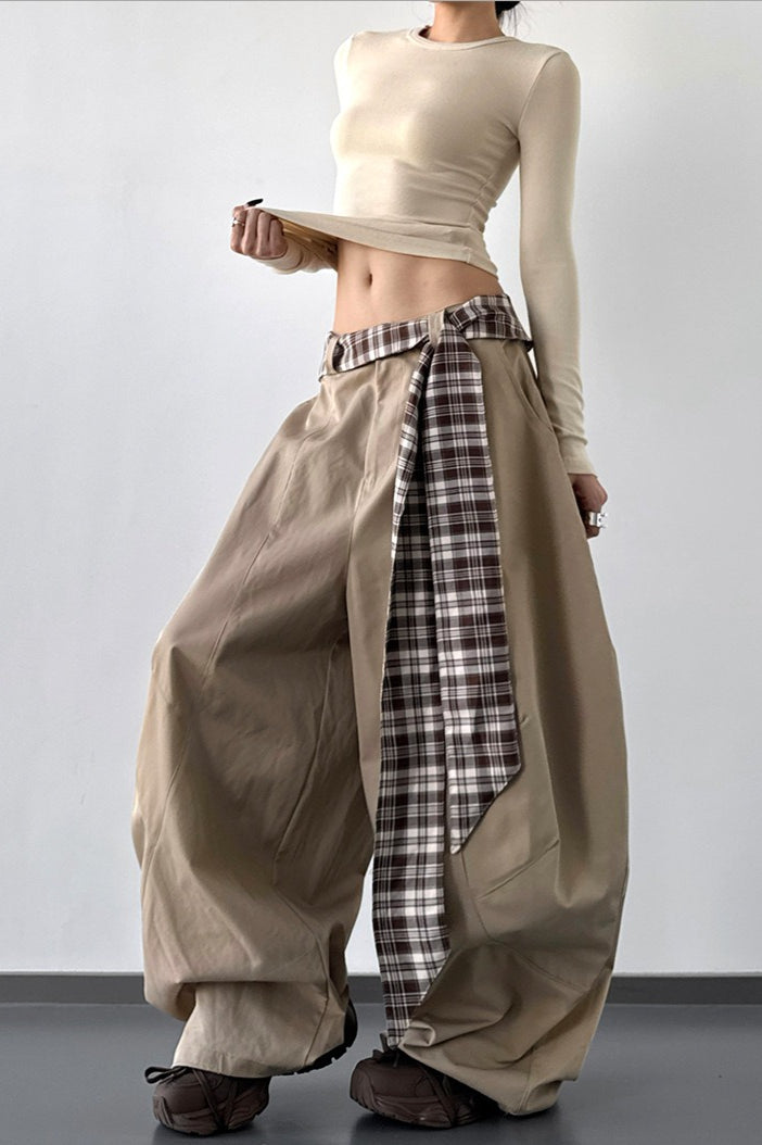 Layered Wide-leg Palazzo Pants