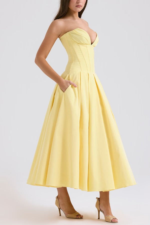 Milady Strapless Midi Dress