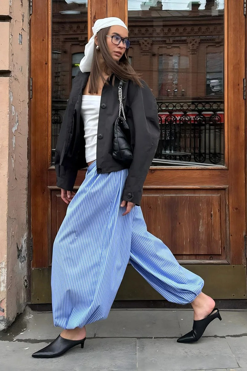 Striped Loose Fit Bloomers Pant