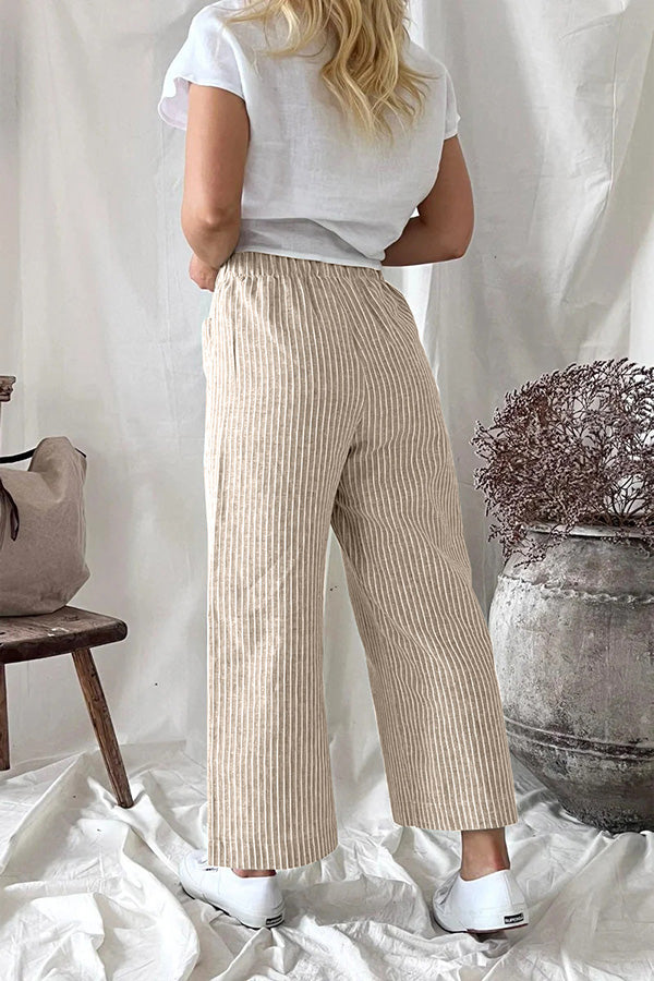 Cotton Linen Loose Straight Leg Pants Clothes