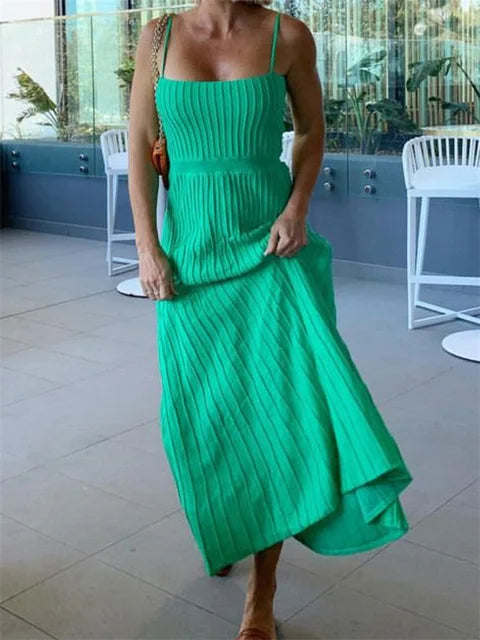 Backless Ribbed Maxi Dress for Summer New Holiday Party Stretch High Waist Bodycon Maternity Dresses Knit Sundress