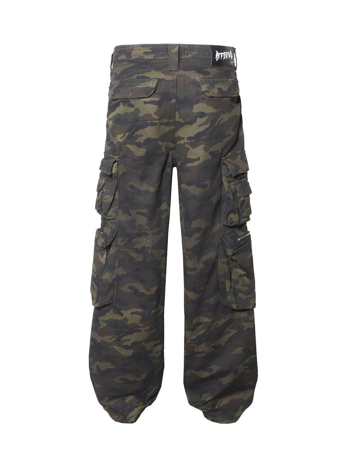 Camo Wide-leg Cargo Overalls - Style