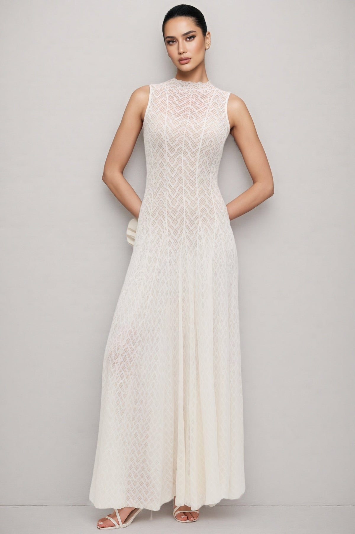 Lucas Pointelle Sleeveless Maxi Dress