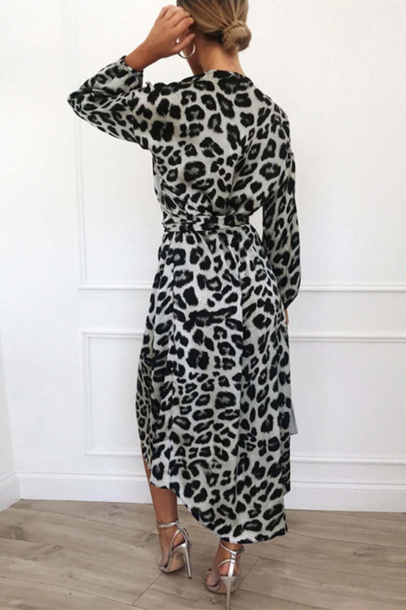 V Neck Leopard Dress(4 Colors)