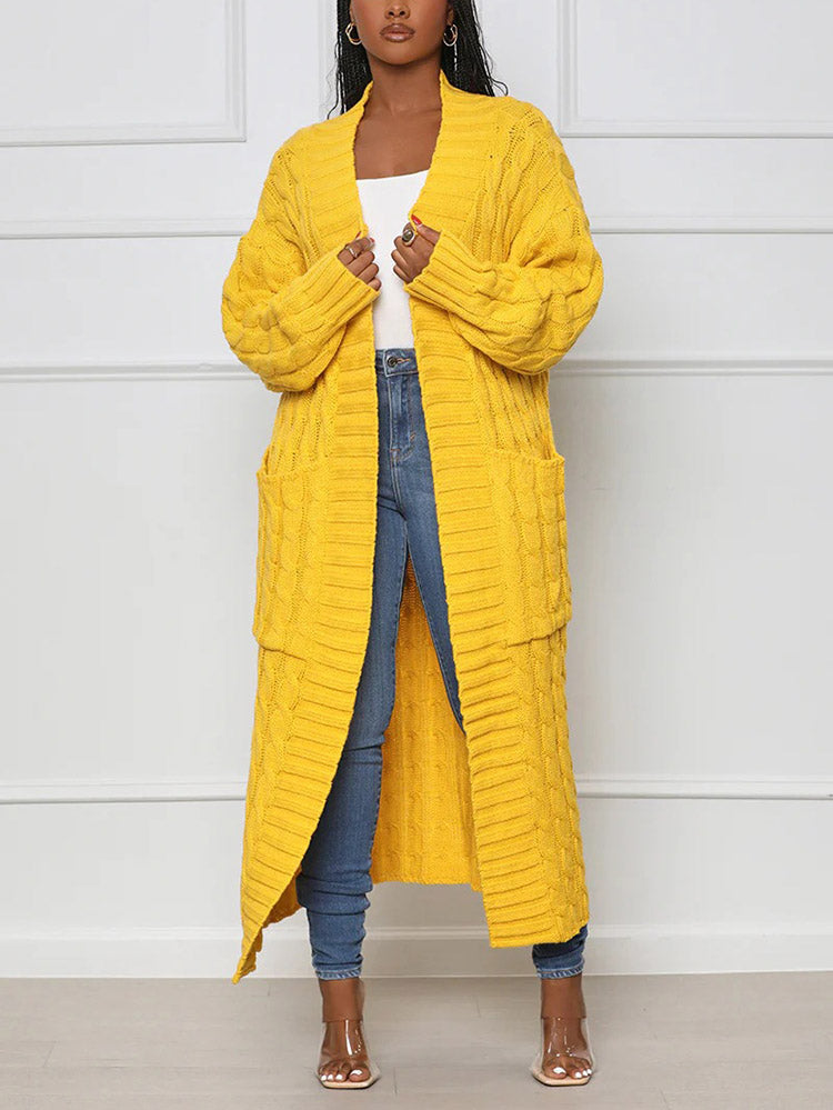 Knitted Graceful Open Front Cardigan