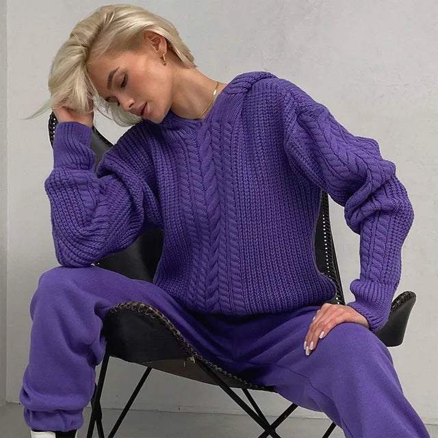 Knitted Hoodies Sweater Loose Long Sleeve Autumn Pullover Woman Street Baggy Coat Female Winter Clothes
