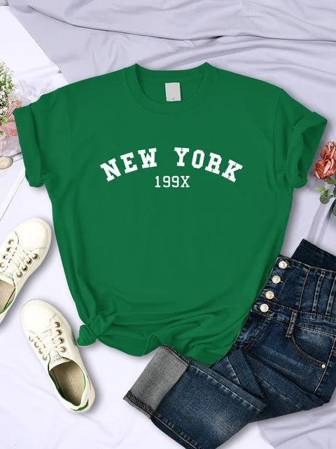 New York 199x Personality Letter T Shirt Brand Short Sleeve Comfortable Tee Shirtsport Summer T-shirts
