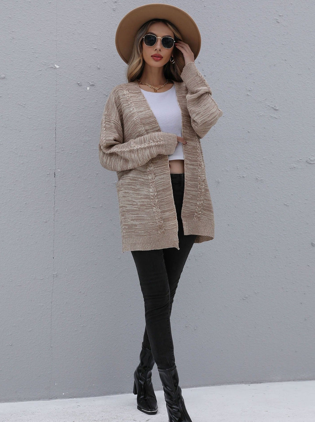 Color Knitted Cardigan Sweater