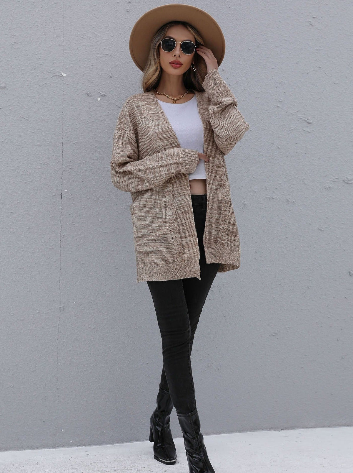 Color Knitted Cardigan Sweater
