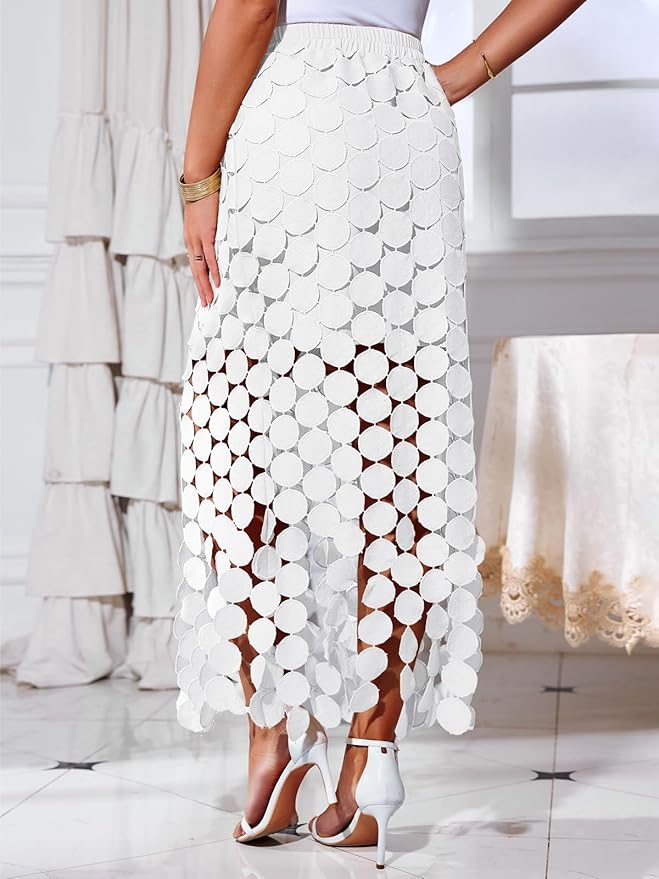 Hollow Out High Waist Tassel Hem Bustier Skirt