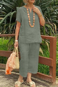 Loose Color Shirt Pants Set