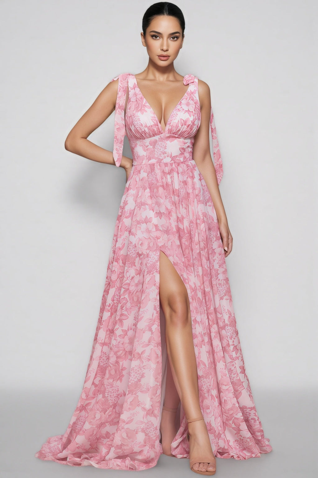 Marisrt A-line Printed Maxi Dress