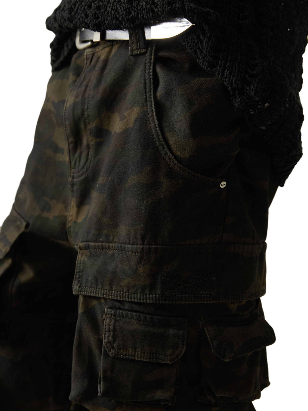 Camo Wide-leg Cargo Overalls - Style