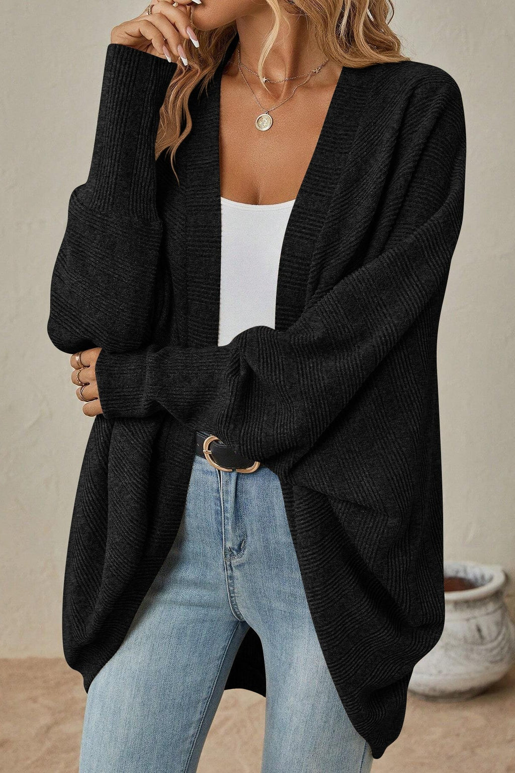 Color Mid Length Cardigan