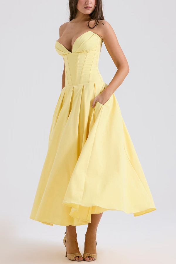 Milady Strapless Midi Dress